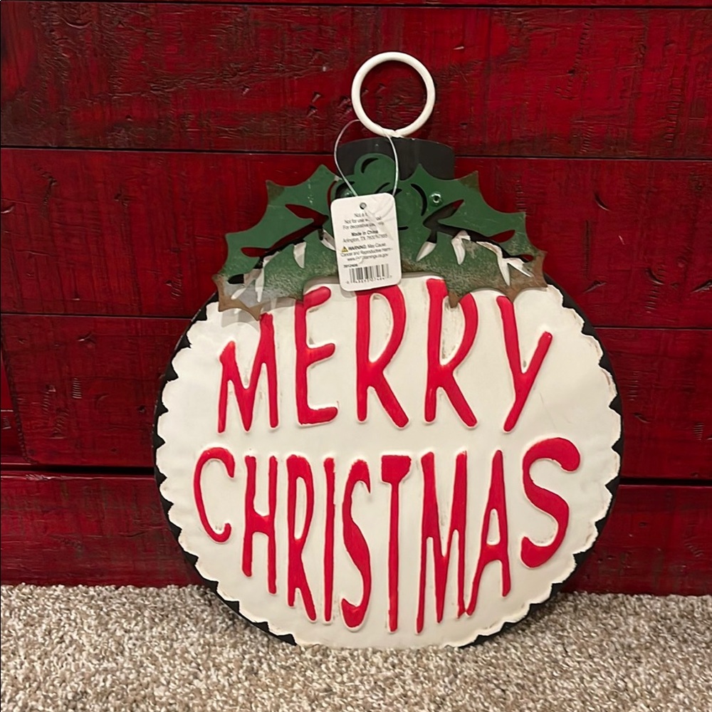 Tin Merry Christmas Sign - 14.5” Galvanized Merry Christmas Sign. NWT. Decor.